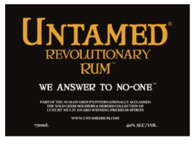 Untamed Revolutionary Rum label